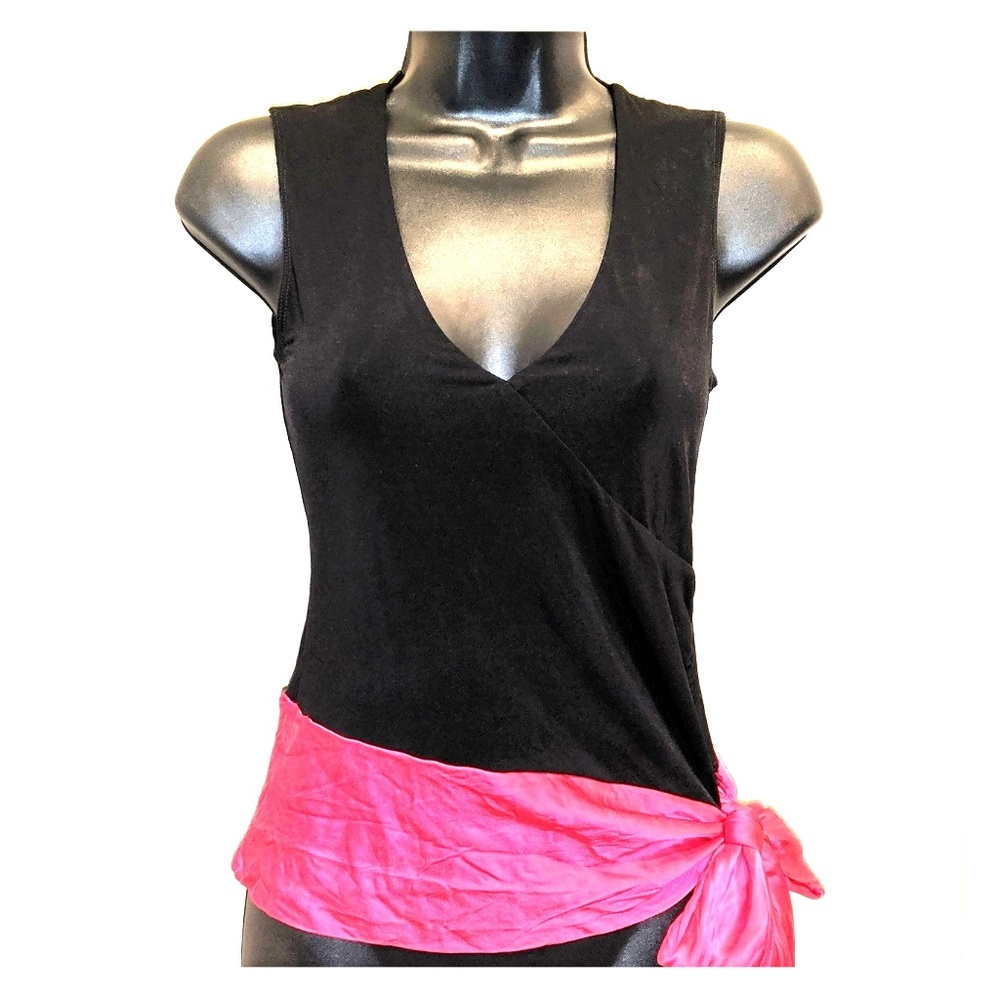 Bebe V-neck Pink Silk Sache Tank S